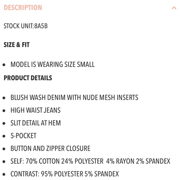 BNWT Miss Lola Denim and Nude Mesh Jeans, size L - Picture 4 of 6